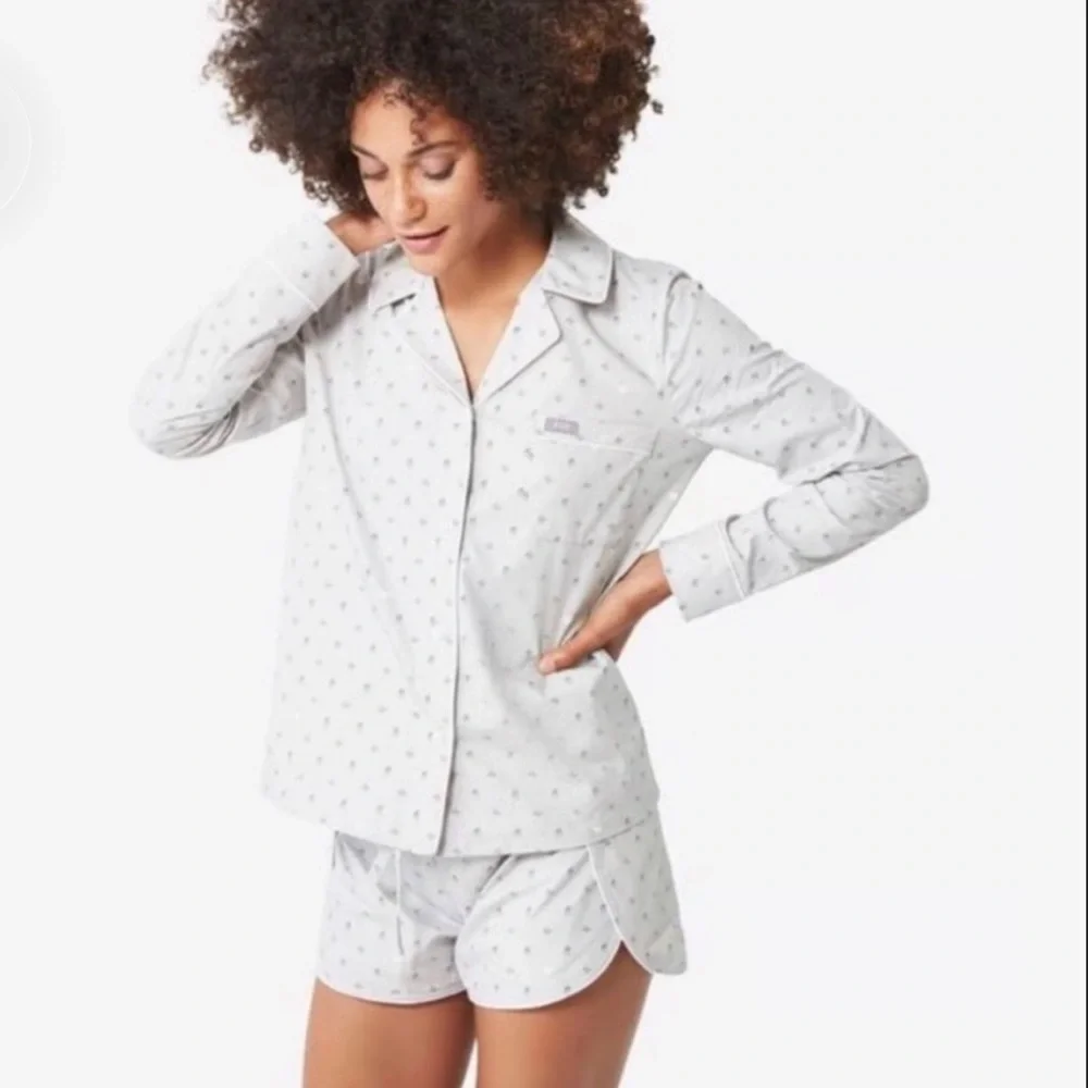 Figs Heartbeat 100% Cotton Pajama Top (XS) - Picture 2 of 8